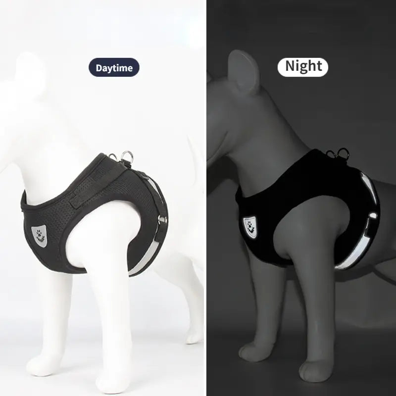 Breathable Mesh Dog Harness Vest With Reflective Undershirt