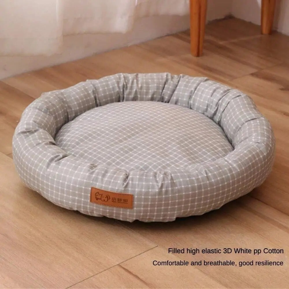 Round Waterproof Cotton Dog Bed Nonstick All Seasons Pet Sofa
