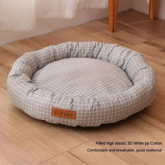 Round Waterproof Cotton Dog Bed Nonstick All Seasons Pet Sofa
