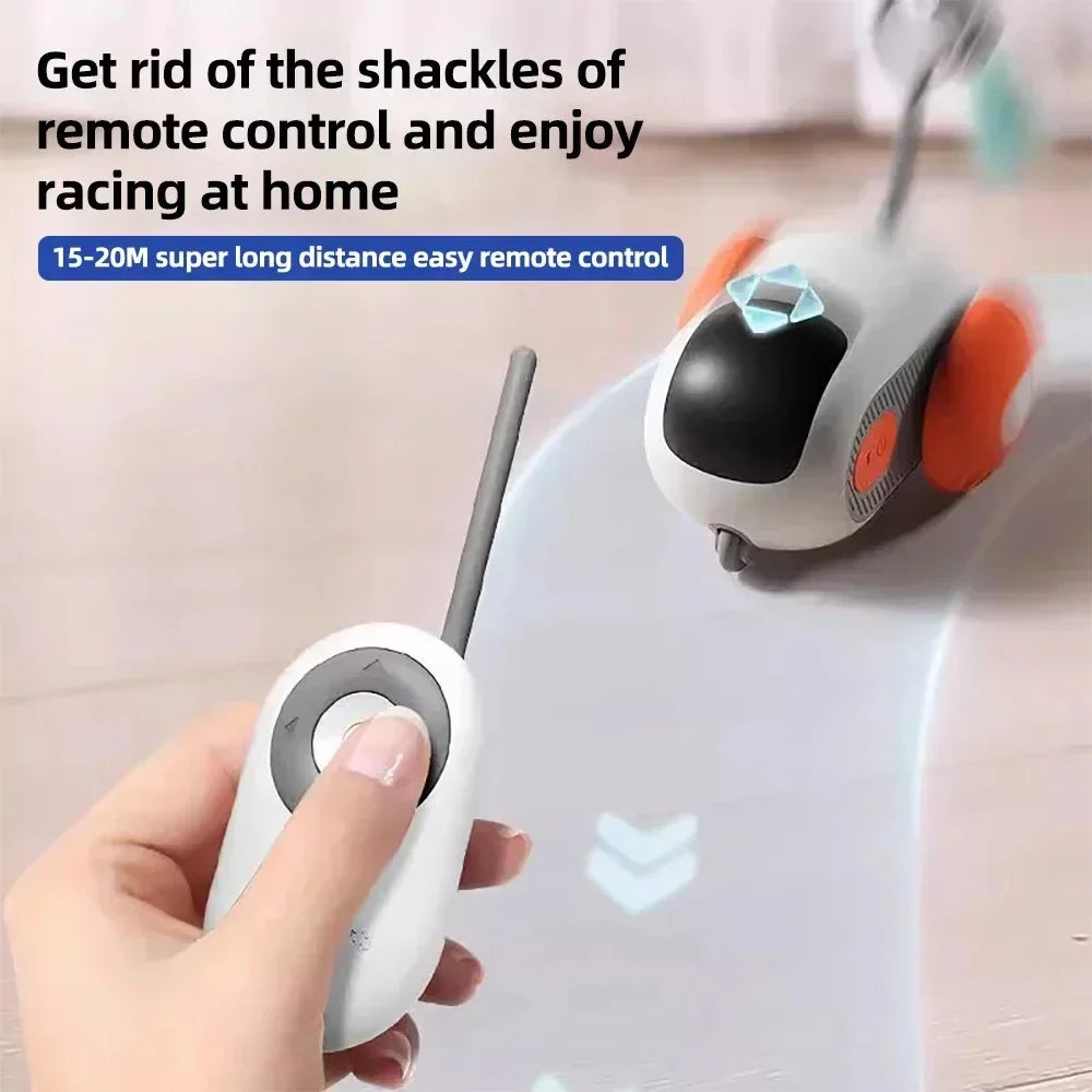 Automatic Rolling Remote Control Cat Toy Car For Interactive Training