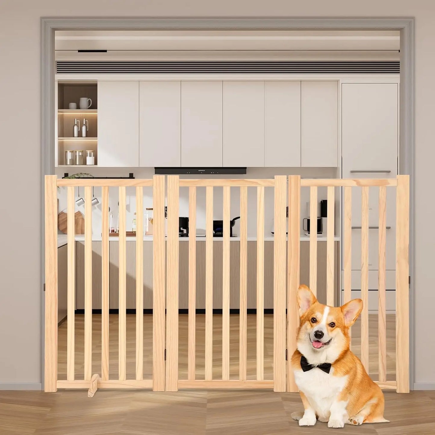 HiMISS Freestanding Dog Gate For Doorways And Stairs Foldable