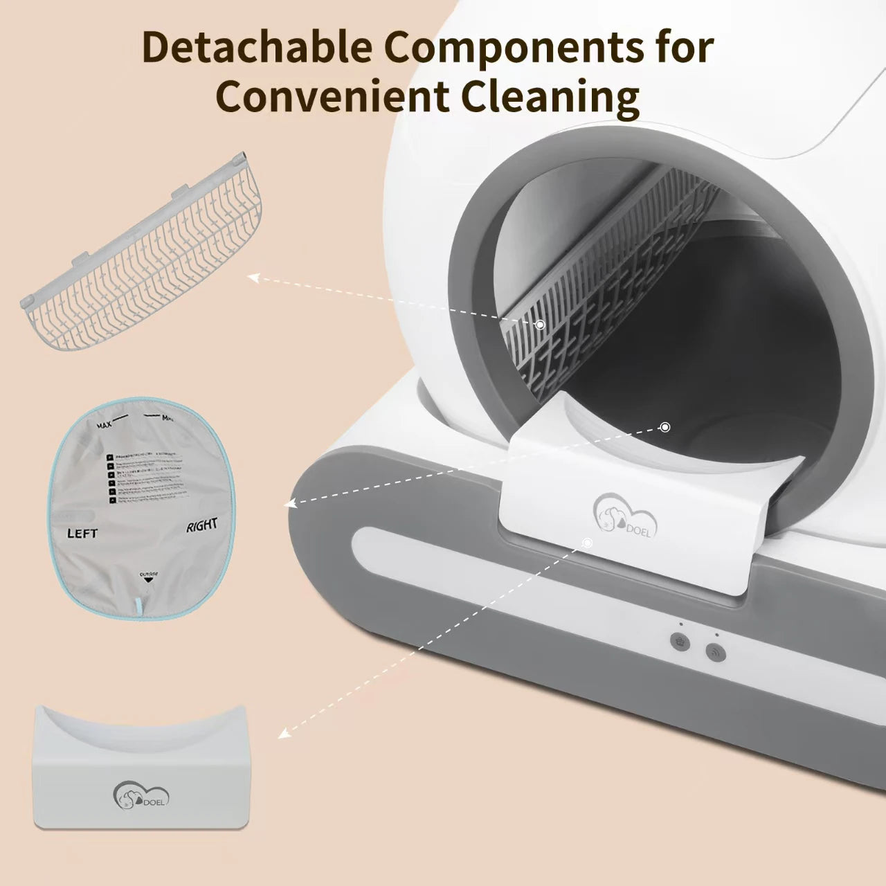 DOEL Self-Cleaning Cat Litter Box App Control 2 4G WiFi