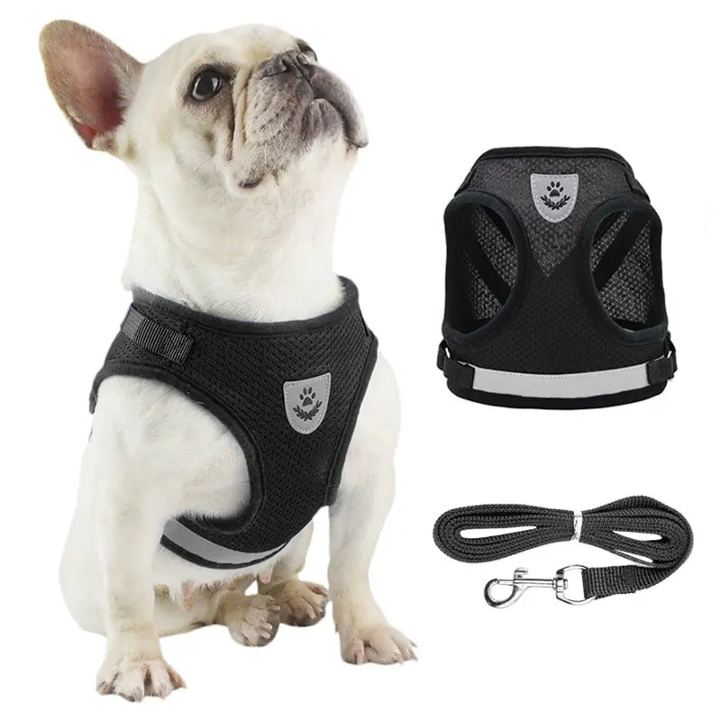 Breathable Mesh Dog Harness Vest With Reflective Undershirt
