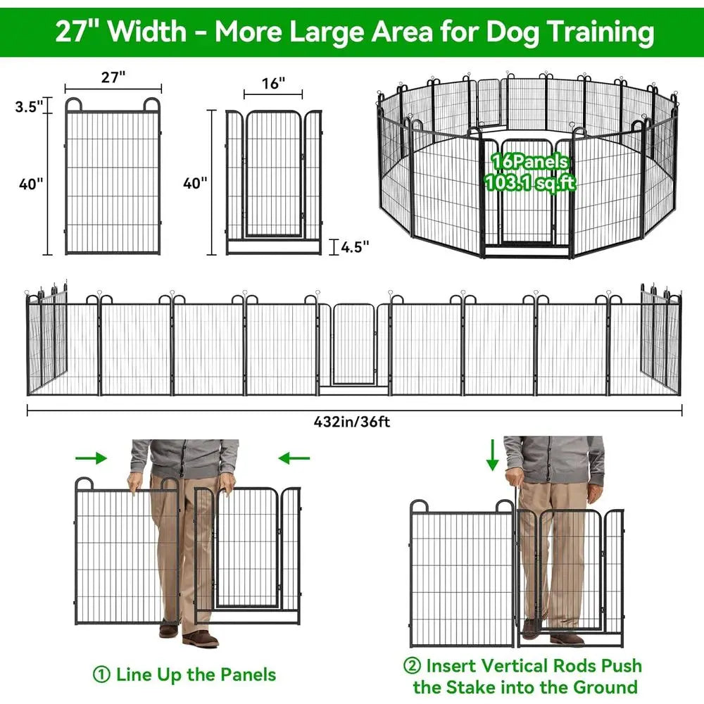 Heavy Duty Metal Dog Playpen Panels Outdoor Pet Enclosure