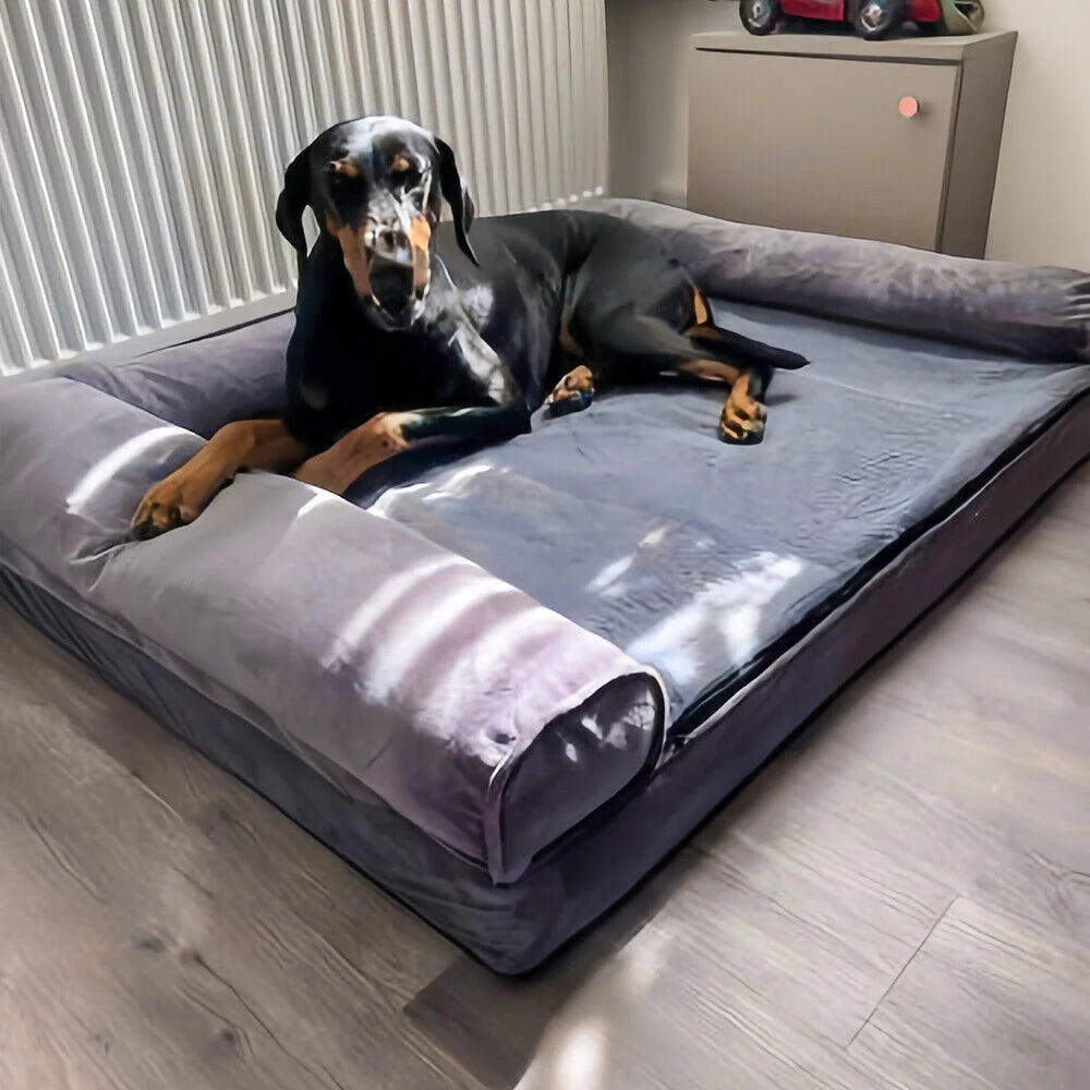 Borwart Orthopedic Memory Foam Dog Bed With Removable Cover