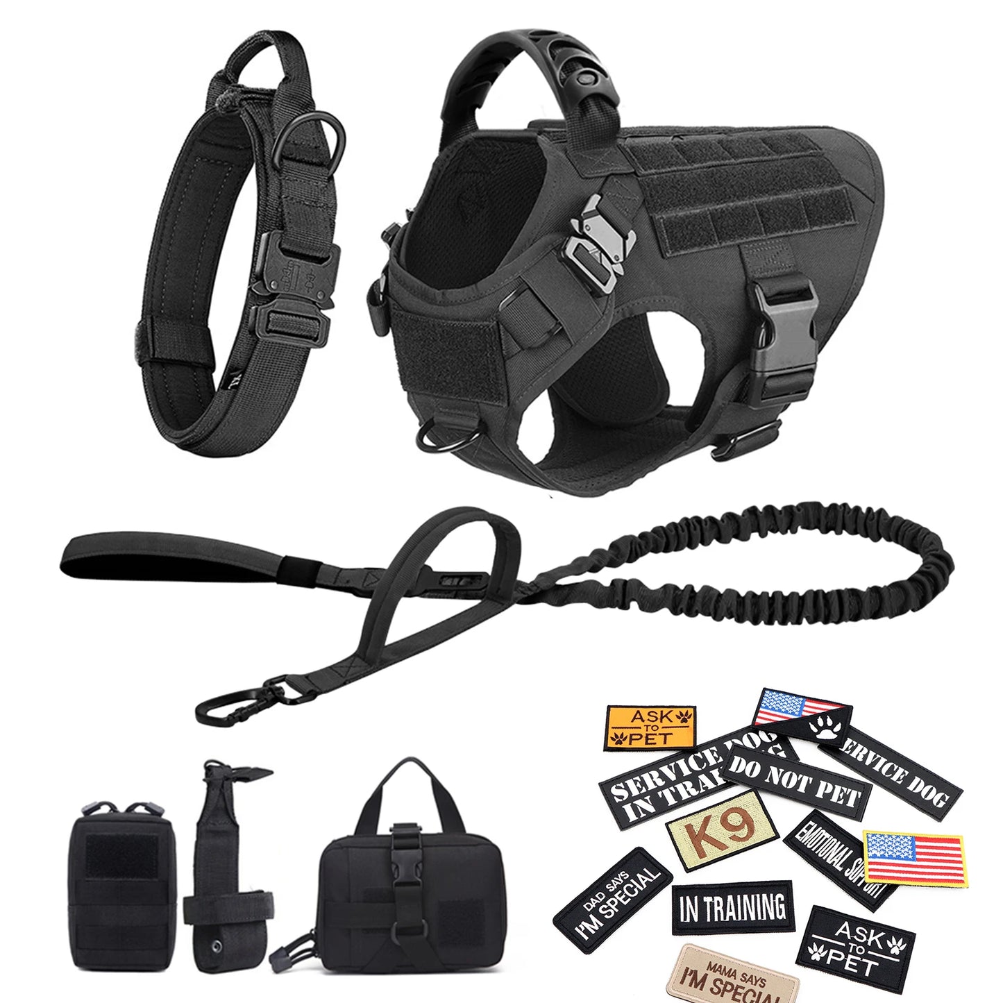PETRAVEL Military Large Dog Harness Vest Tactical Training Gear