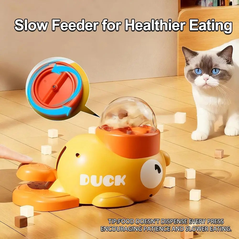 Duck Shaped Interactive Puzzle Toy Treat Dispenser For Pets