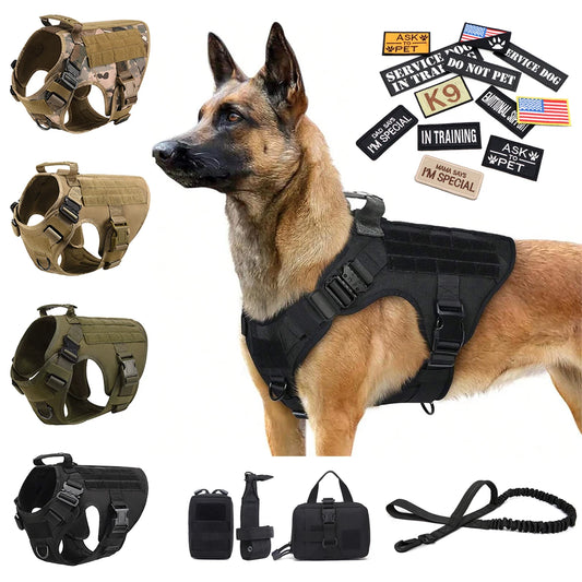 PETRAVEL Military Large Dog Harness Vest Tactical Training Gear