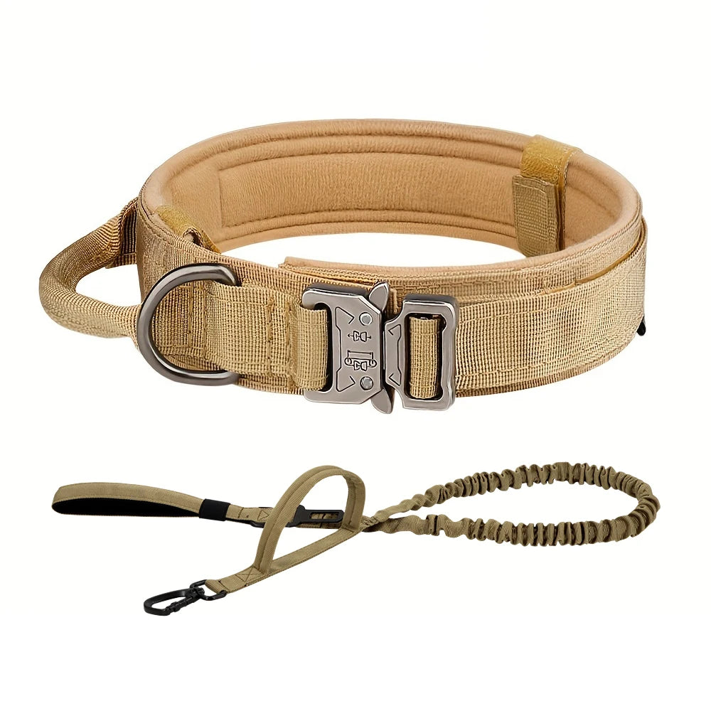 PETRAVEL CN Adjustable Tactical Dog Collar and Leash Set