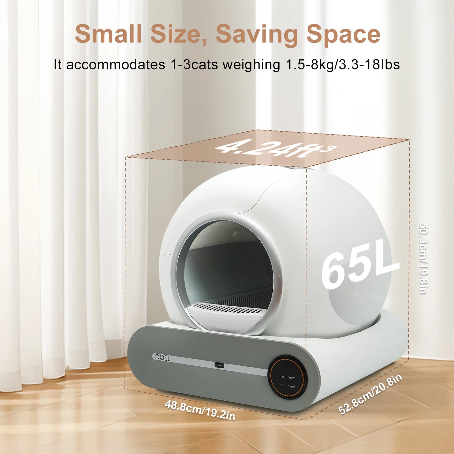 DOEL Self Cleaning Litter Box With App Control 2.4G WiFi