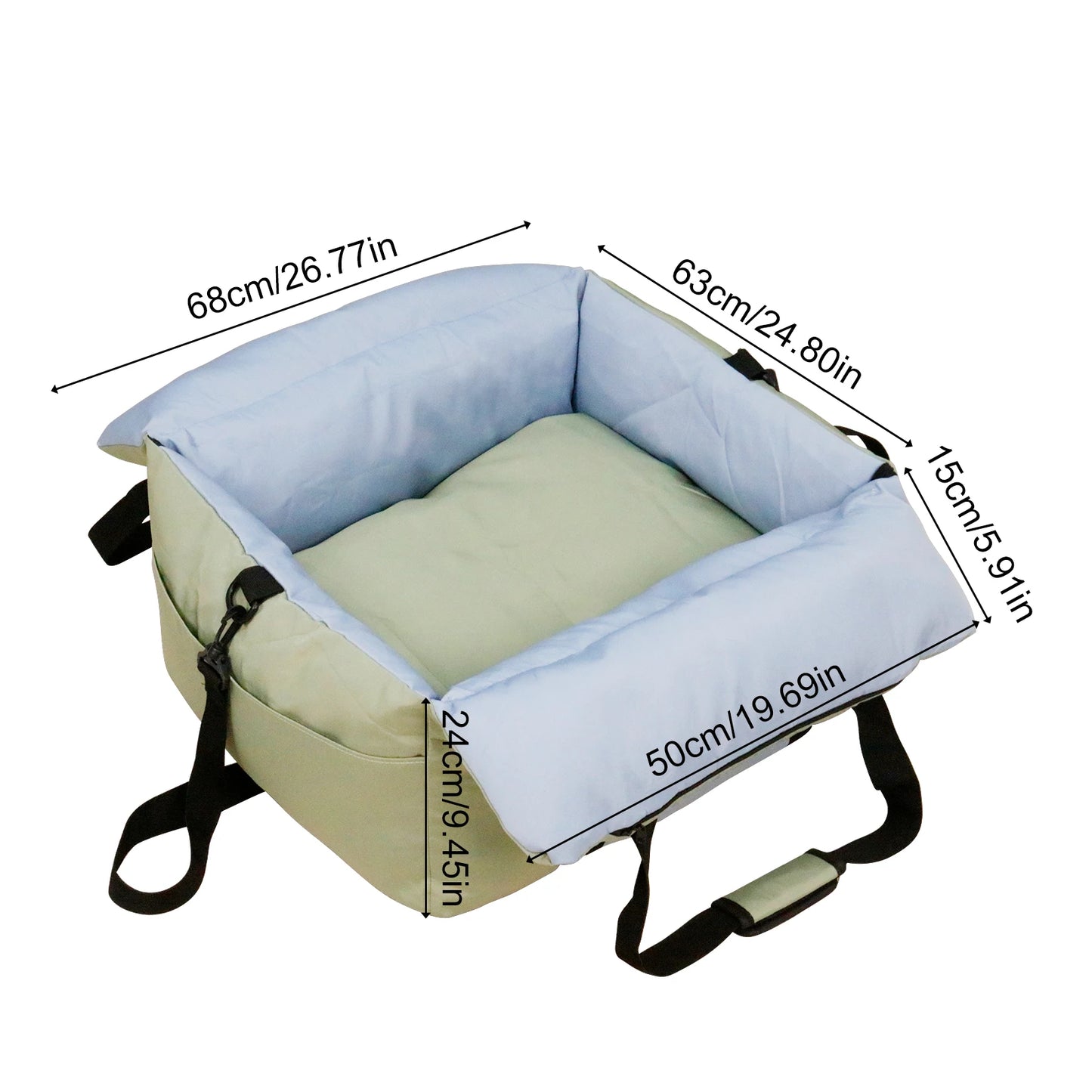 Borwart Portable Pet Dog Car Booster Seat With Belt Cover
