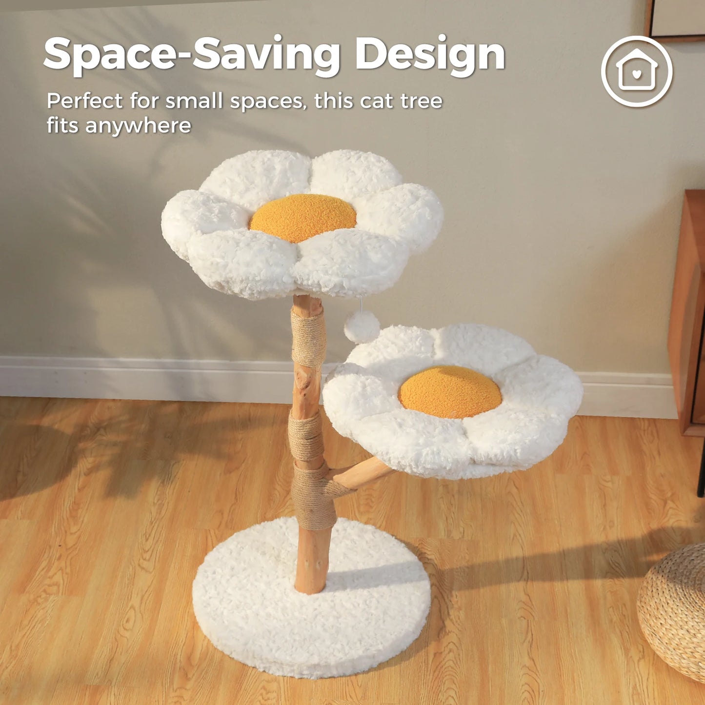 PAWZ Road Modern Cat Tree Tower With Solid Wood Posts