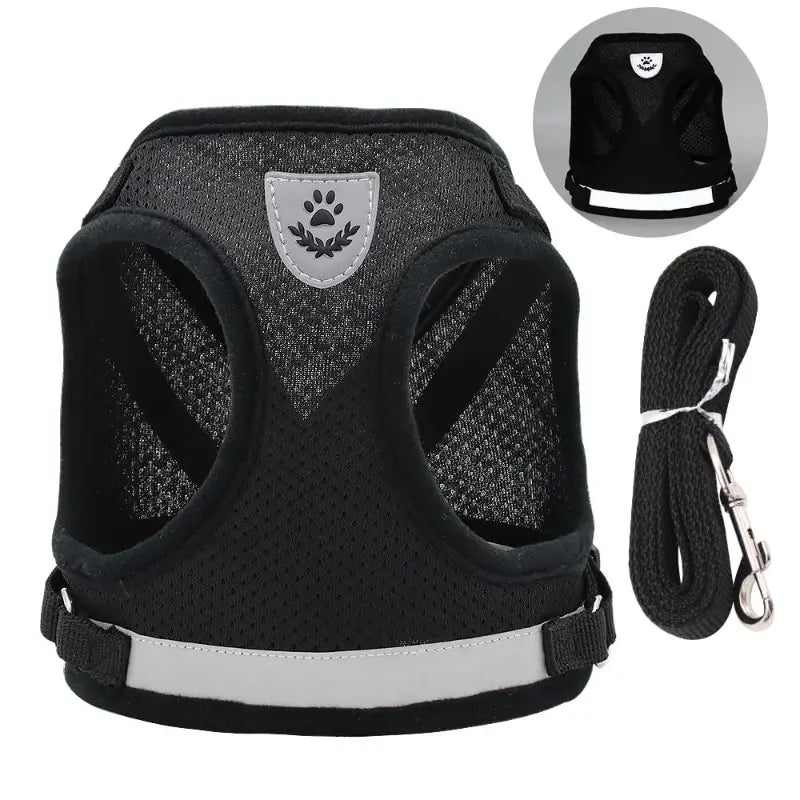 Breathable Mesh Dog Harness Vest With Reflective Undershirt