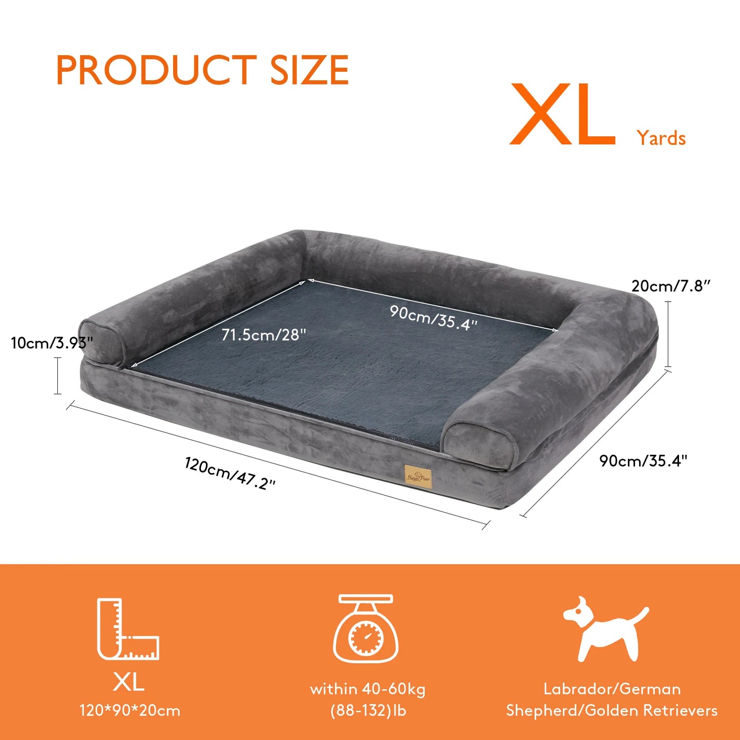 BINGOPAW Orthopedic Dog Bed With Removable Washable Cover And Foam