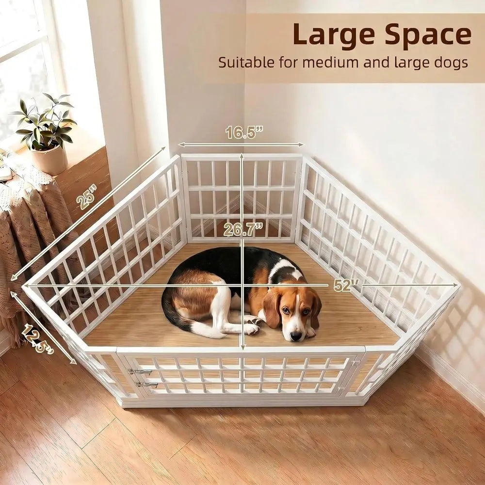 Wooden Dog Crate Furniture End Table Kennel Indoor Large Pet