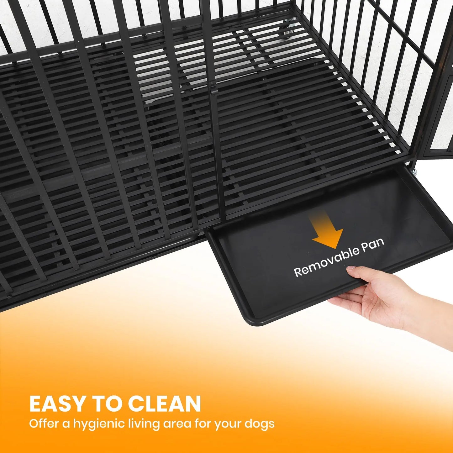 HiMISS Heavy Duty Escape-Proof Metal Dog Crate With 3 Doors
