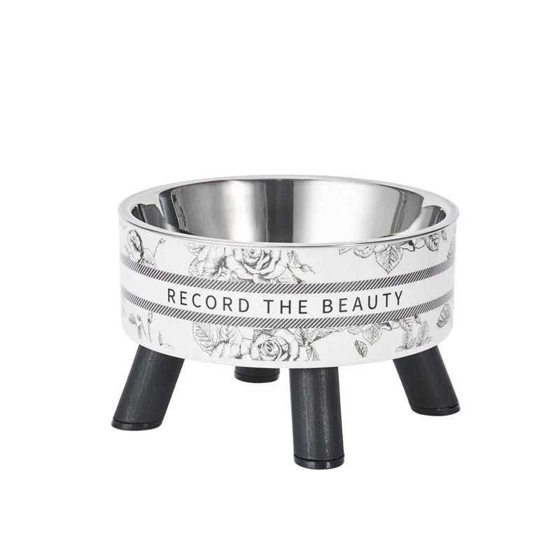 Cartoon Pet Neck Protection Stainless Steel Cat Bowl