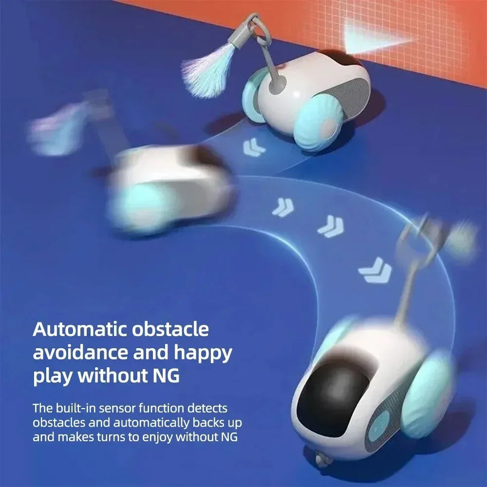 Automatic Rolling Remote Control Cat Toy Car For Interactive Training