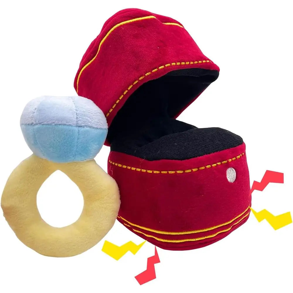 Diamond Ring Plush Squeak Toy for Dogs Durable Chew Toy