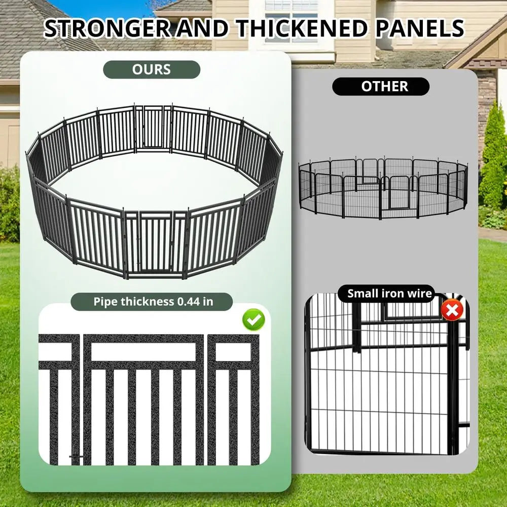 Portable Metal Dog Playpen Sixteen Panels For Indoor Outdoor Use