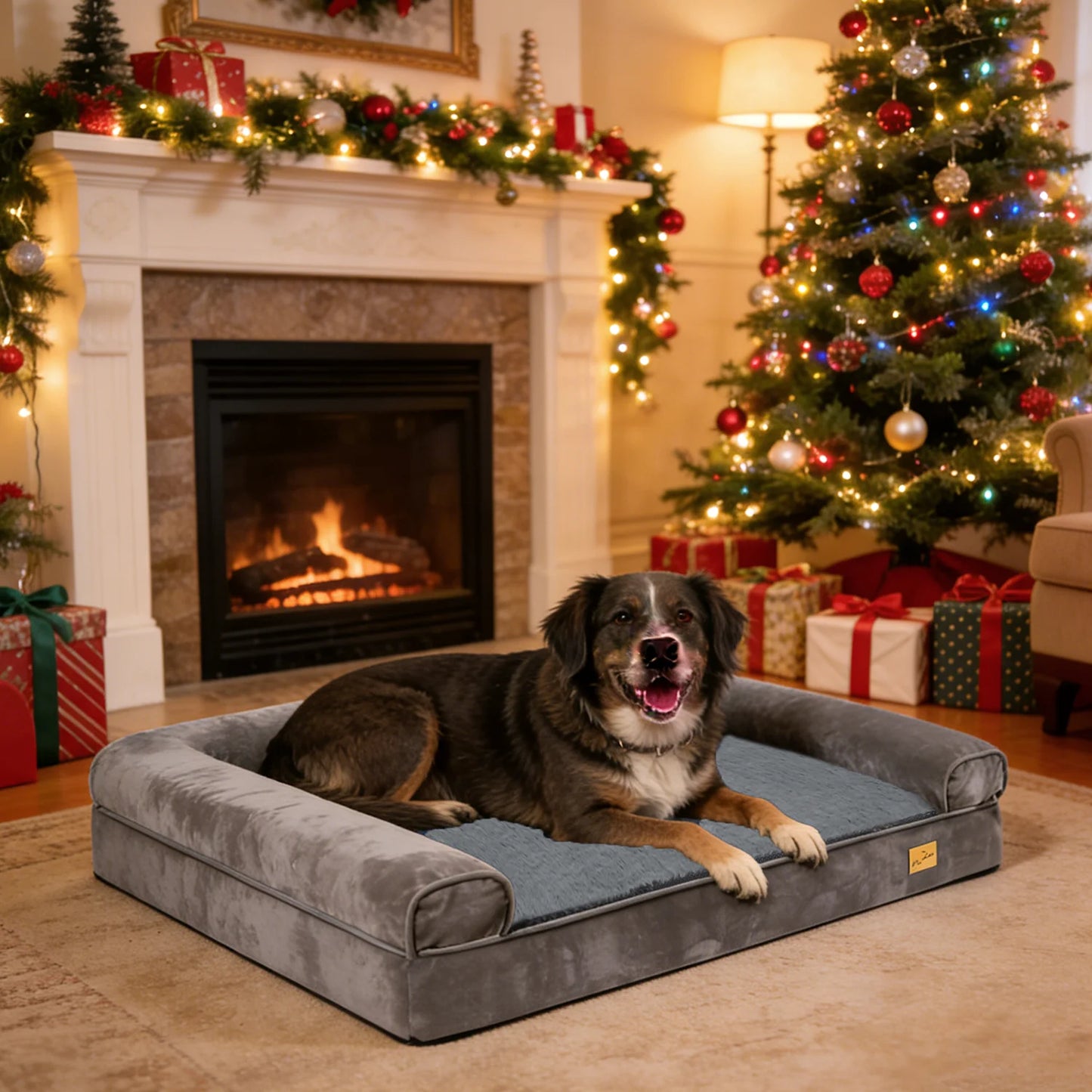 Borwart Orthopedic Memory Foam Dog Bed With Removable Cover