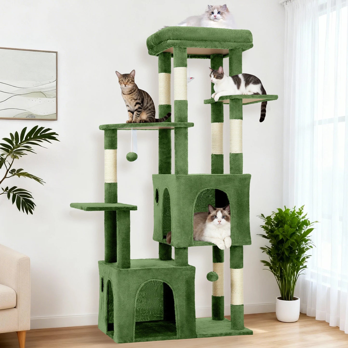 HiMISS Multi-Level Cat Tree Tower For Large Cats Maine Coons