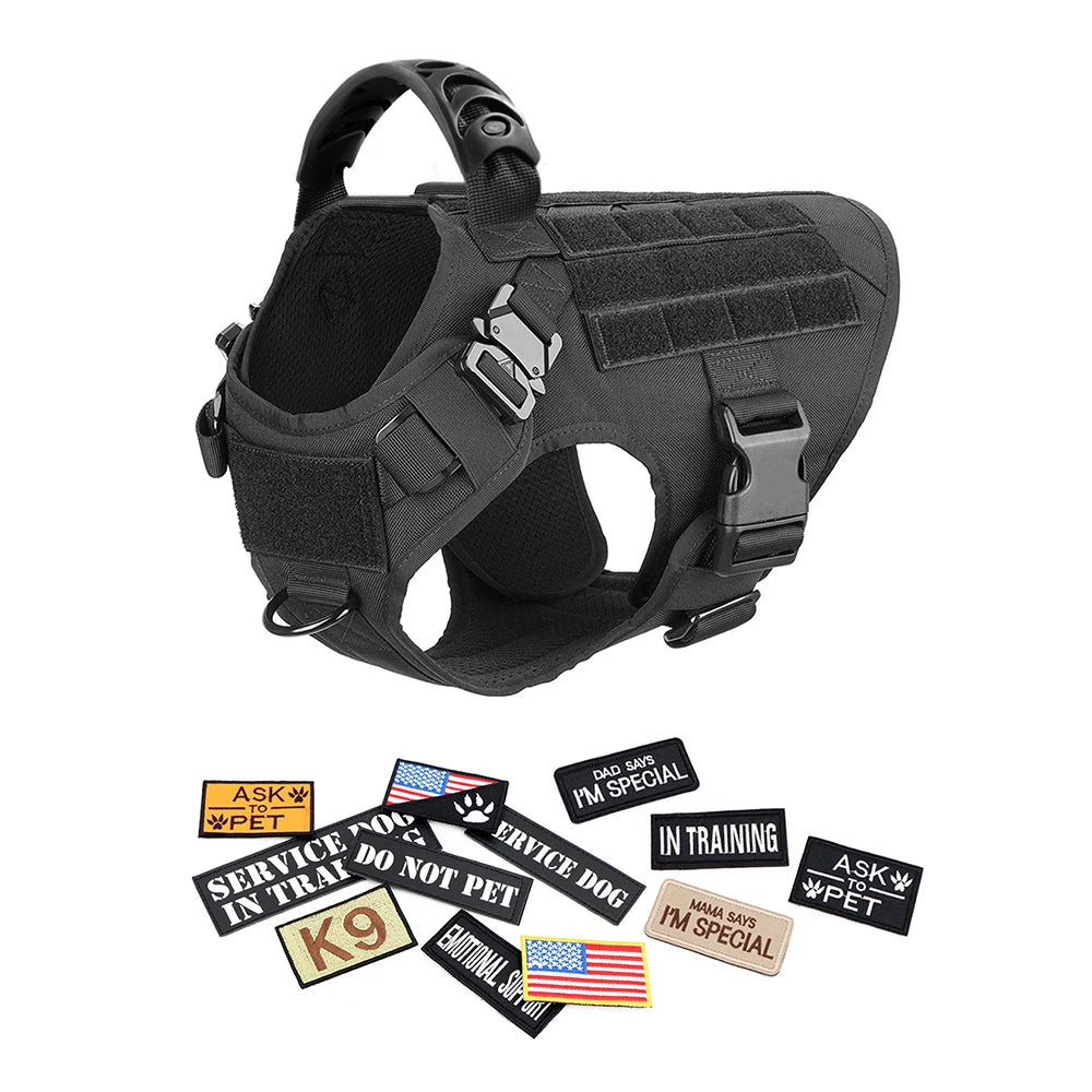 PETRAVEL Military Large Dog Harness Vest Tactical Training Gear