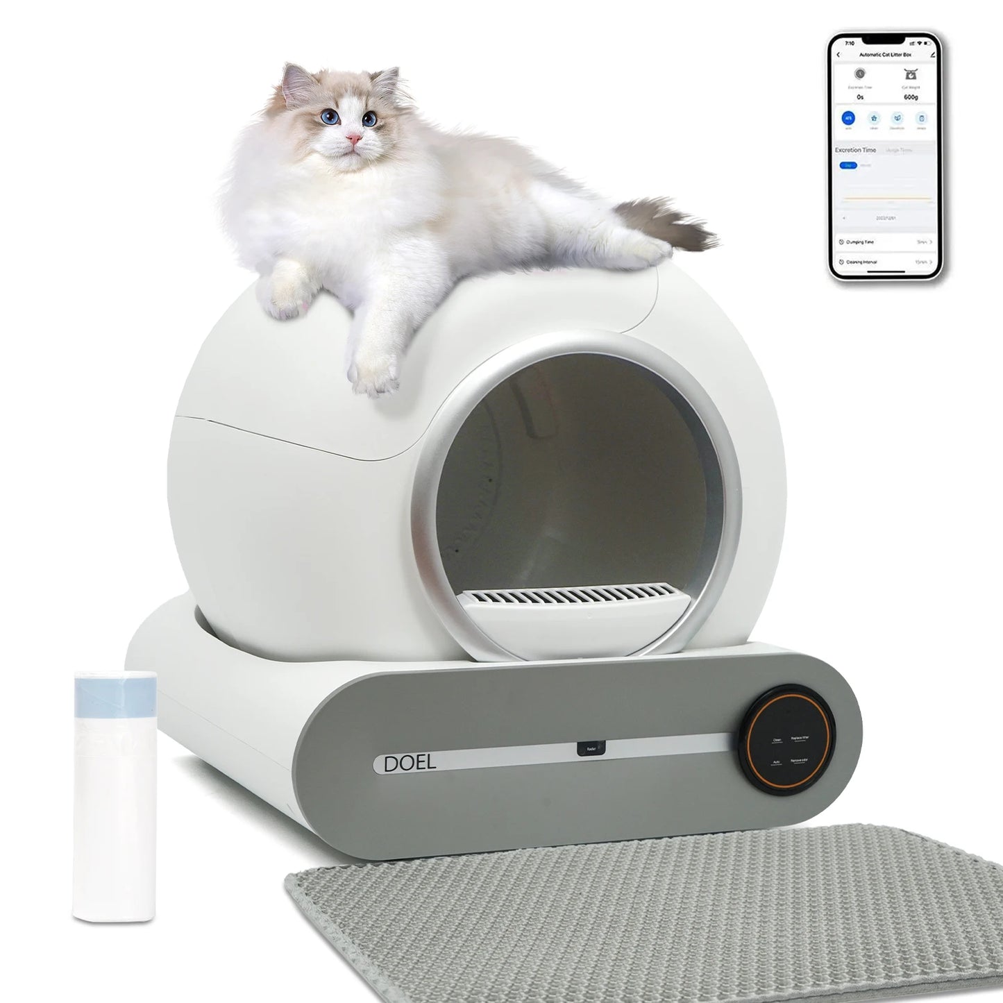 DOEL Self Cleaning Litter Box With App Control 2.4G WiFi