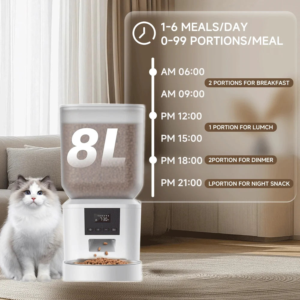 Nityers Automatic Cat Feeder With Voice Recorder And Key Control