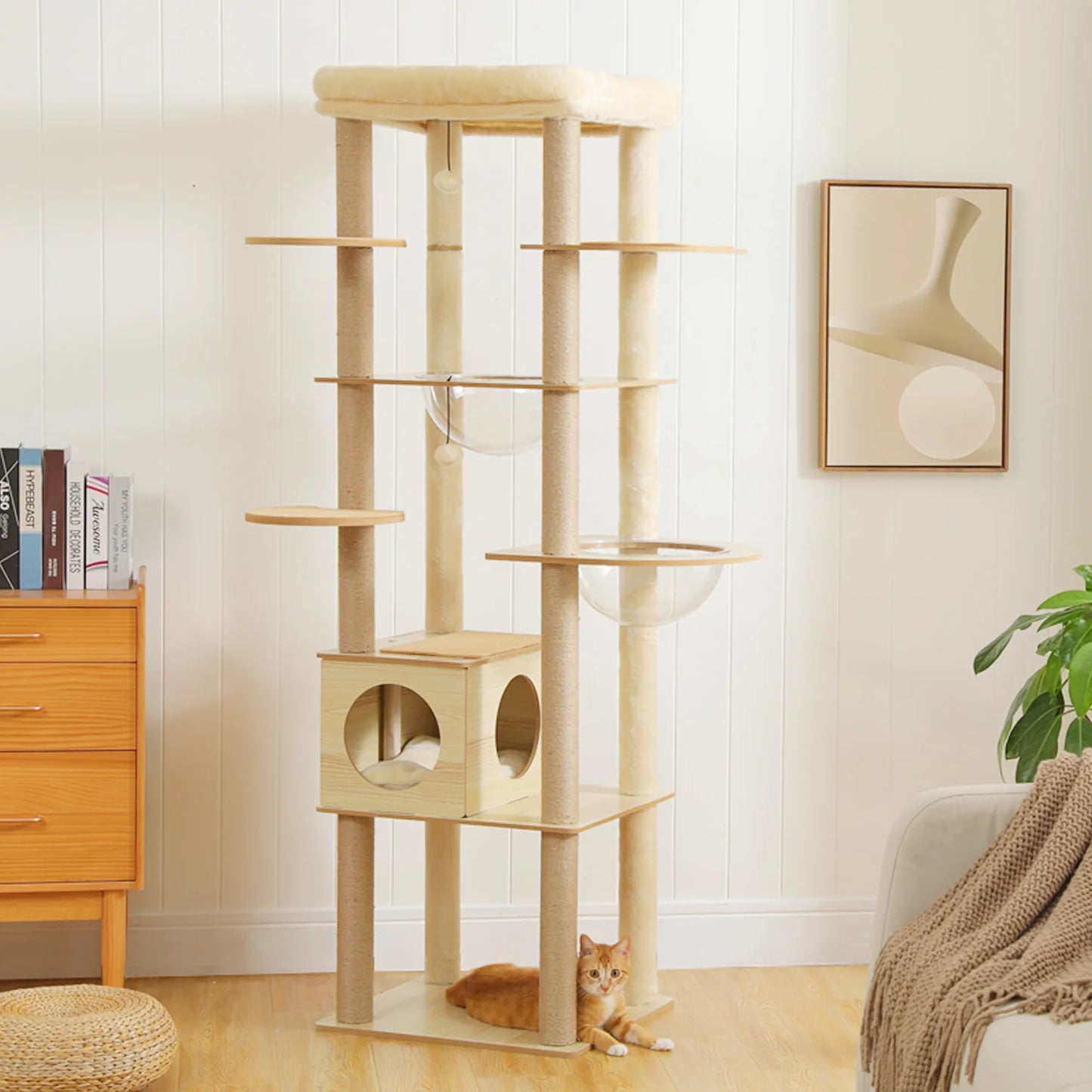 PAWZ Ro Multi Level Cat Tree With Scratching Posts Hammock