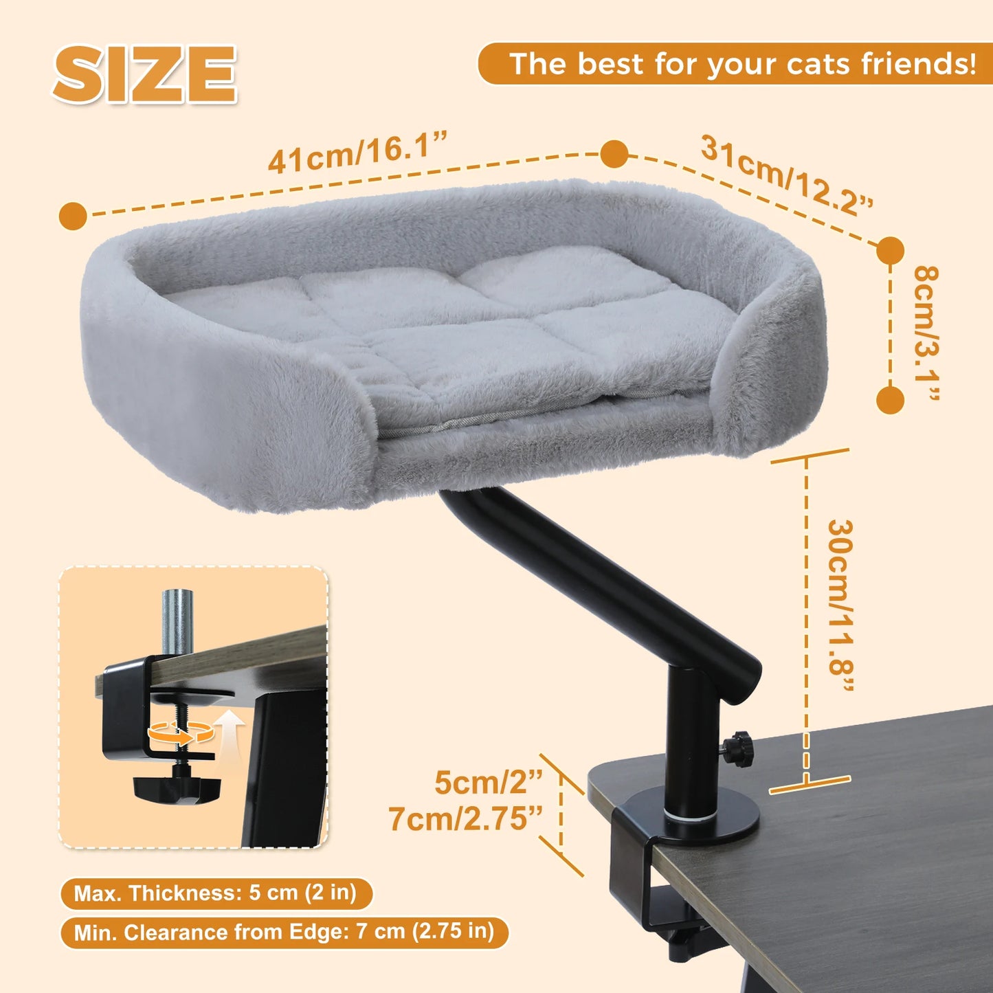 PAWZ Road Adjustable Rotatable Cat Desk Bed And Cat Hammock