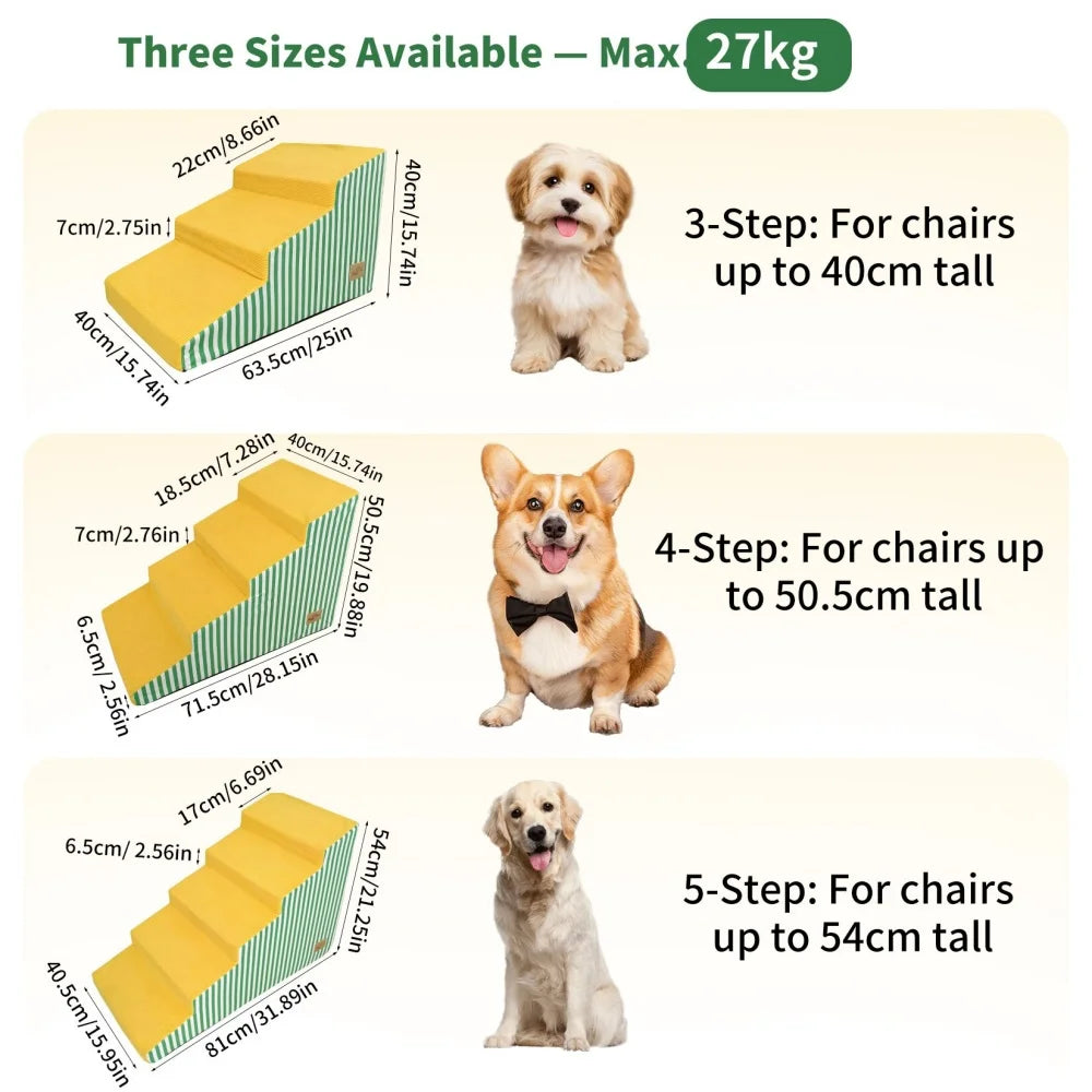 High Density Foam Dog Stairs With Washable Removable Cover
