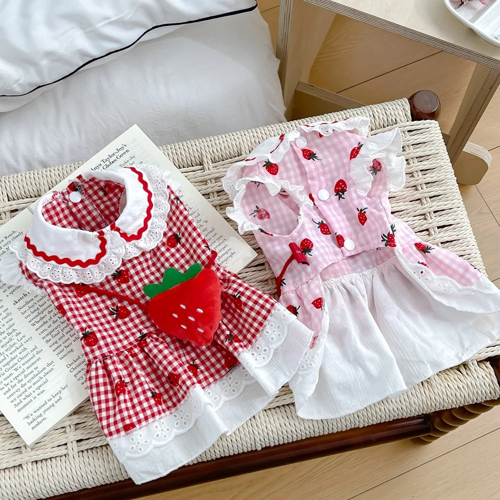 Strawberry Dress For Dogs Cute Summer Pet Apparel Collection