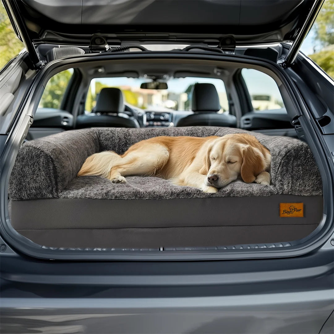BINGOPAW Giant Orthopedic Calming Dog Bed Foldable Plush Cover