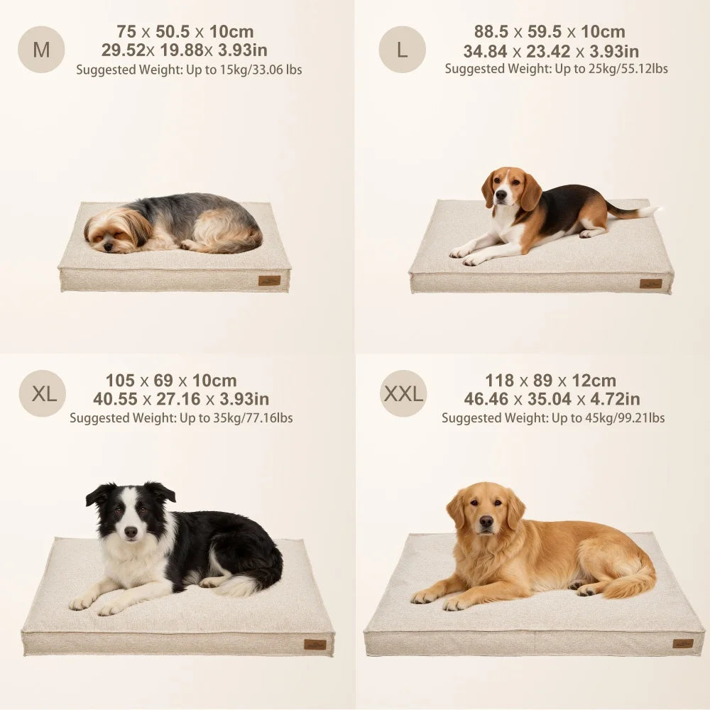 Borwart Orthopedic Linen Dog Bed With Removable Washable Cover