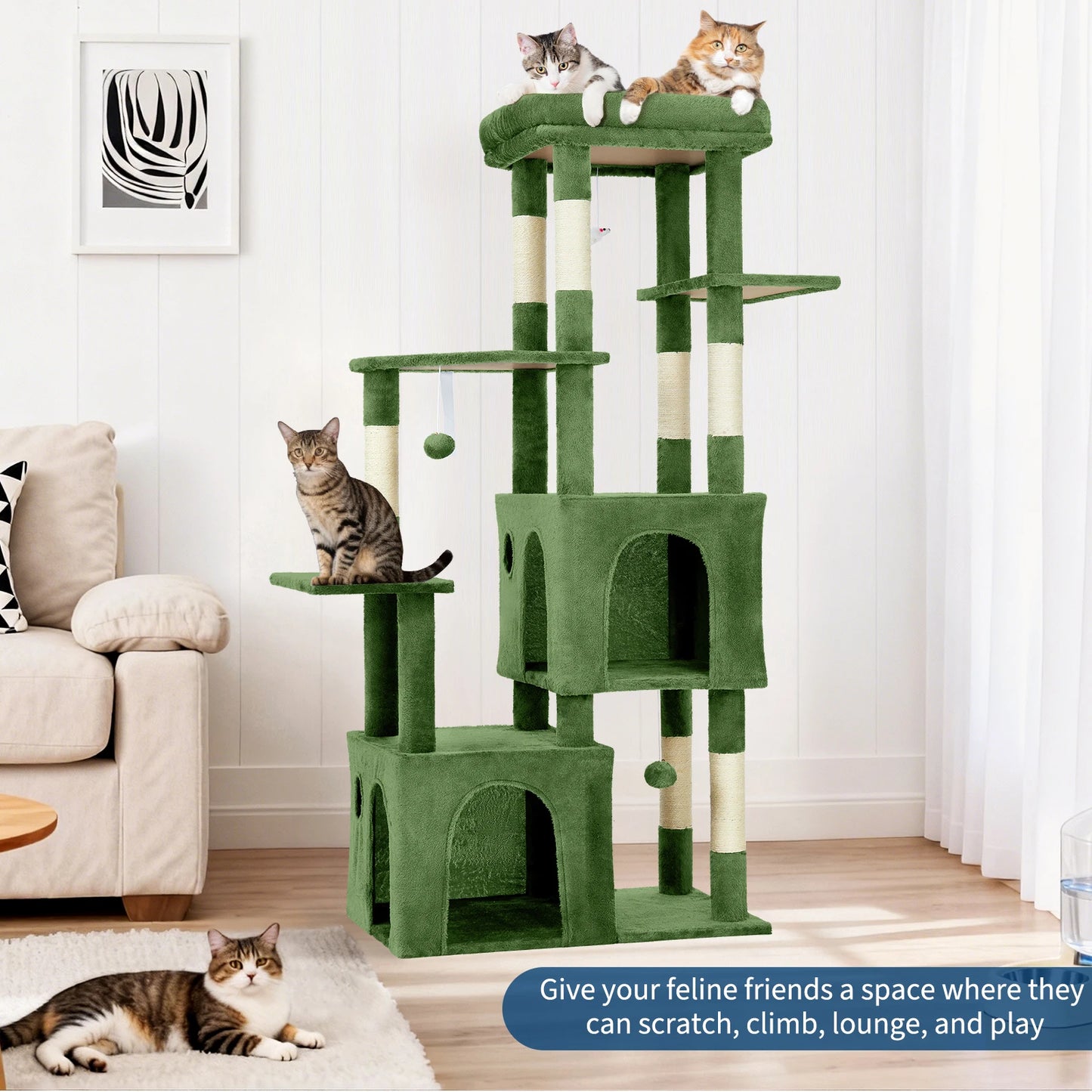 HiMISS Multi-Level Cat Tree Tower For Large Cats Maine Coons