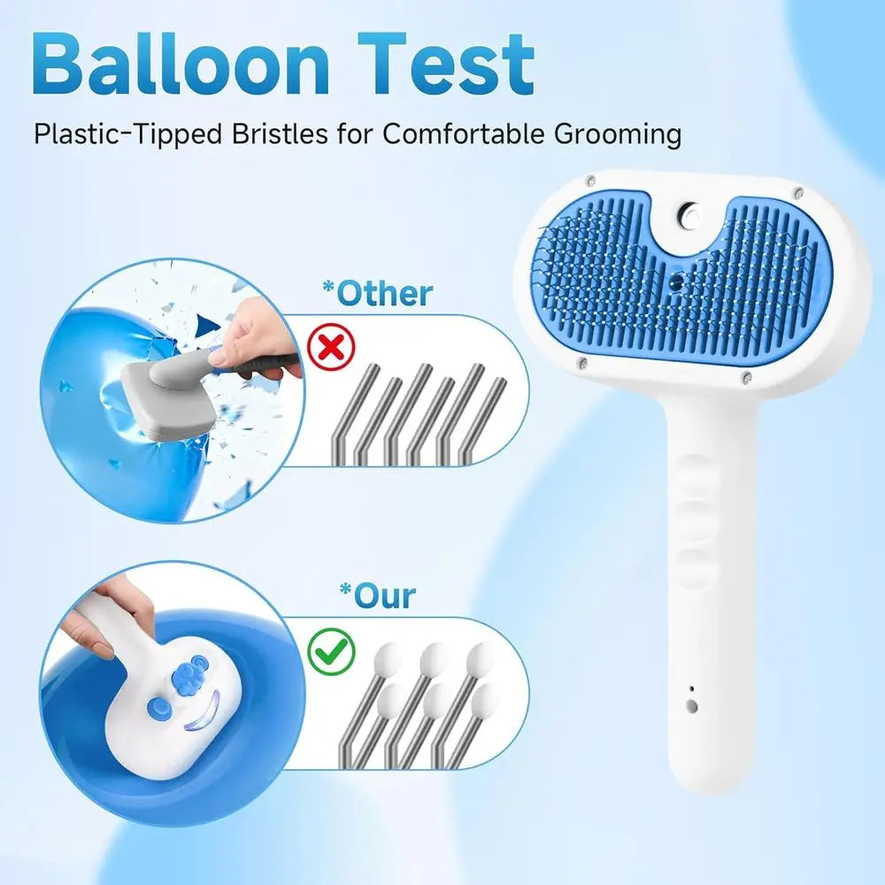 3-In-1 Steam Grooming Brush For Pets Deshedding Hair Removal