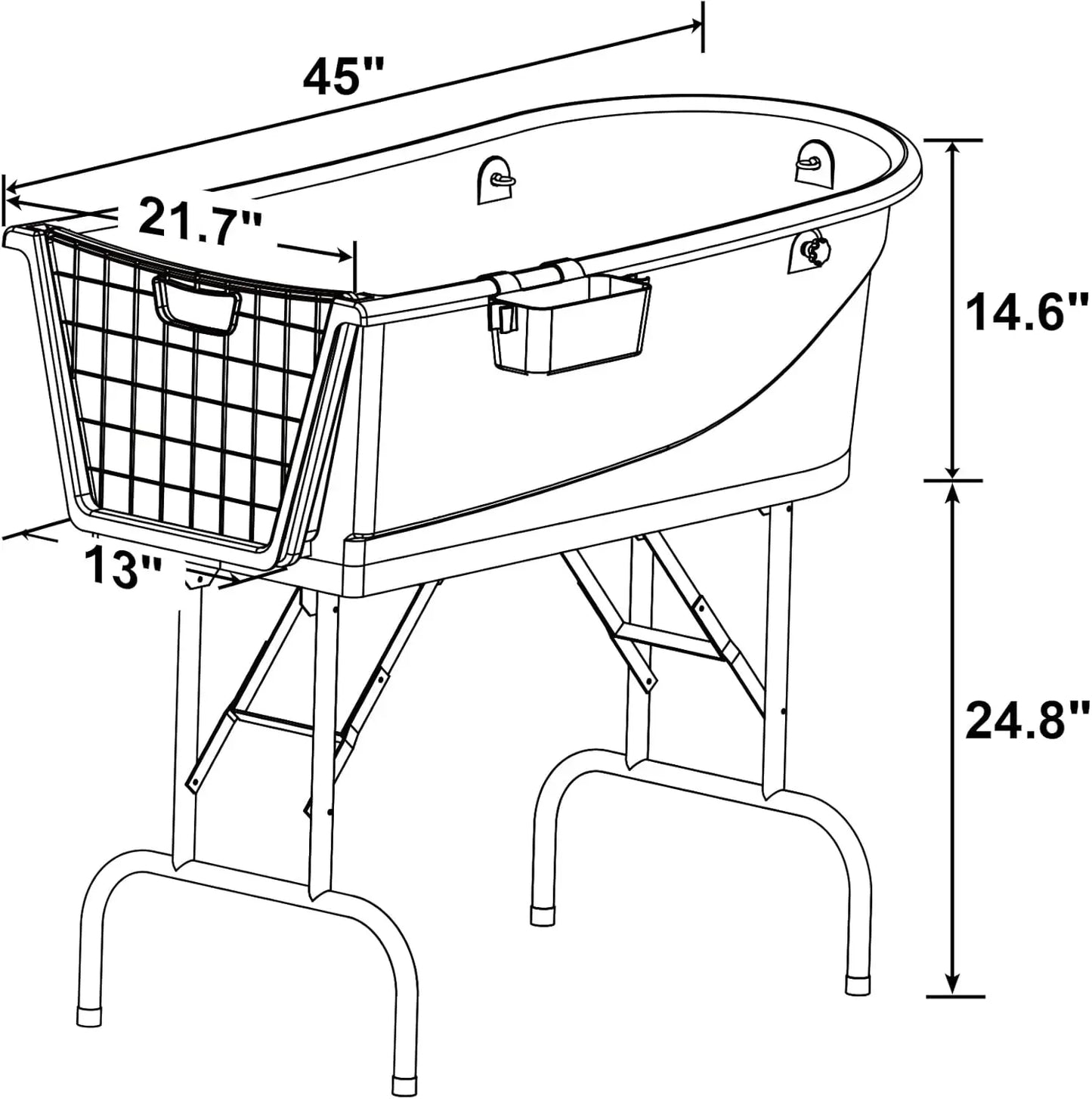 Stainless Steel Pet Grooming Bathtub Station Heavy Duty