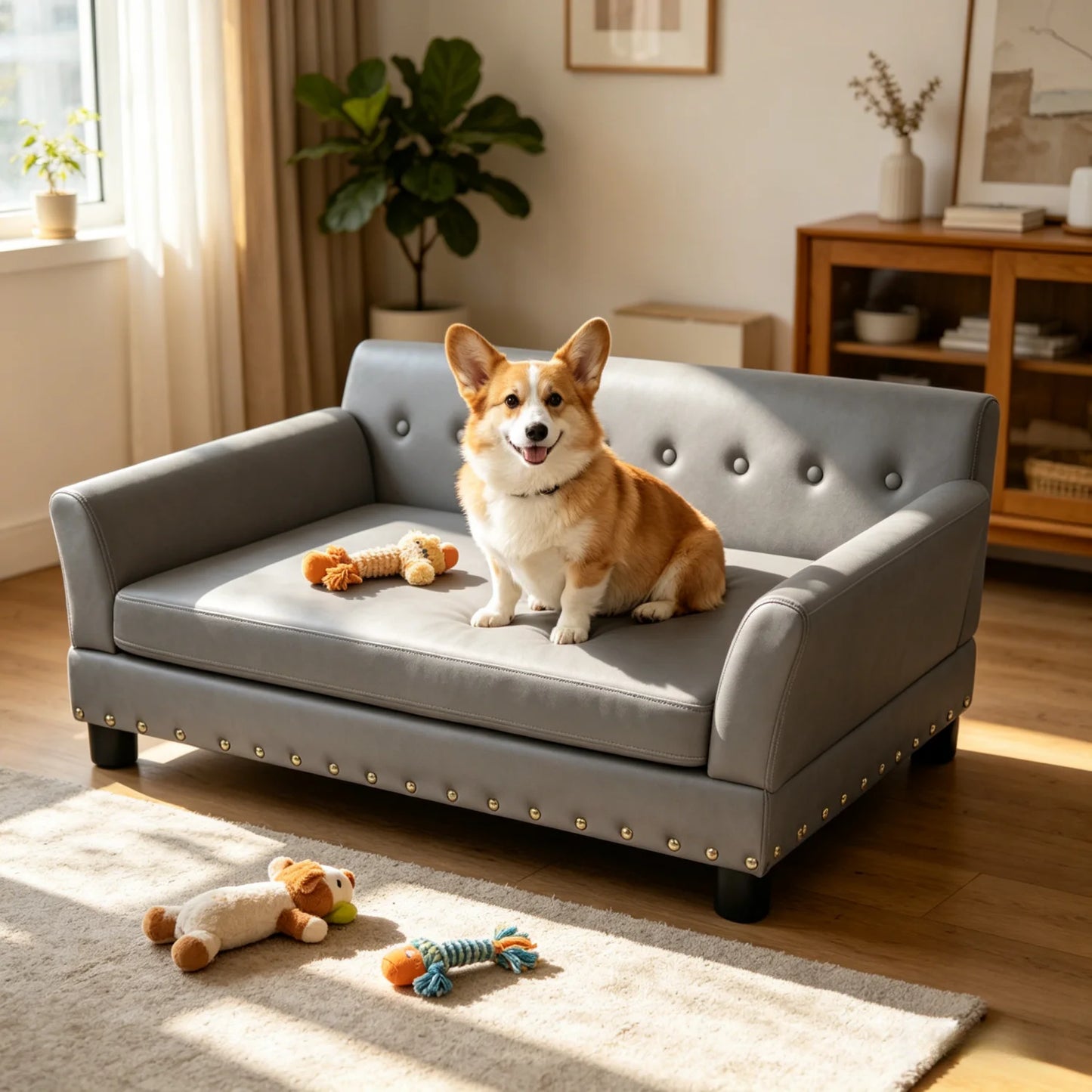 Bingopaw Elevated Dog Sofa With Removable Comfort Cushion