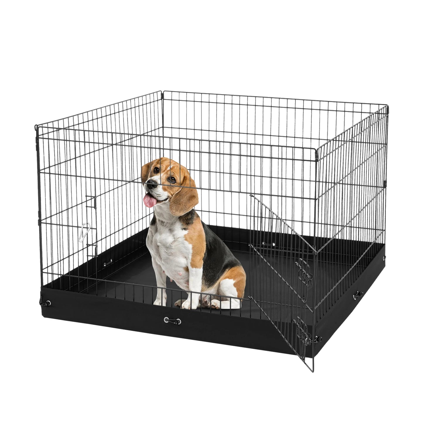 Foldable Metal Dog Playpen With Door And Oxford Fabric Pad