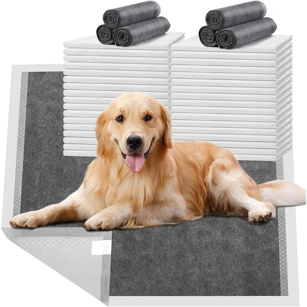 Charcoal Puppy Pads With Adhesive Tabs Odor Control 30 Count