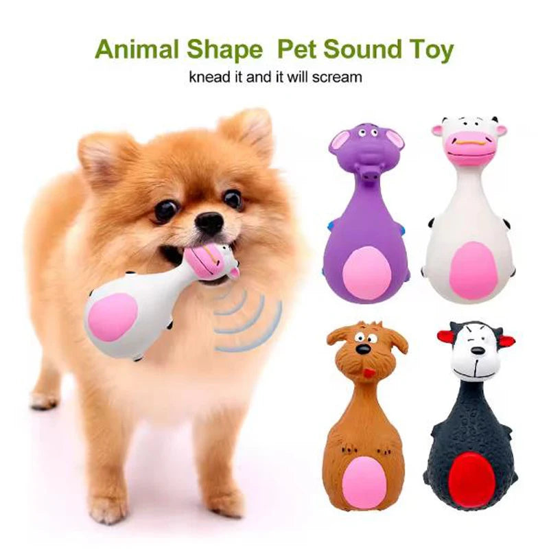 Cartoon Fat Bellied Latex Squeak Dog Toy For Pets Fun