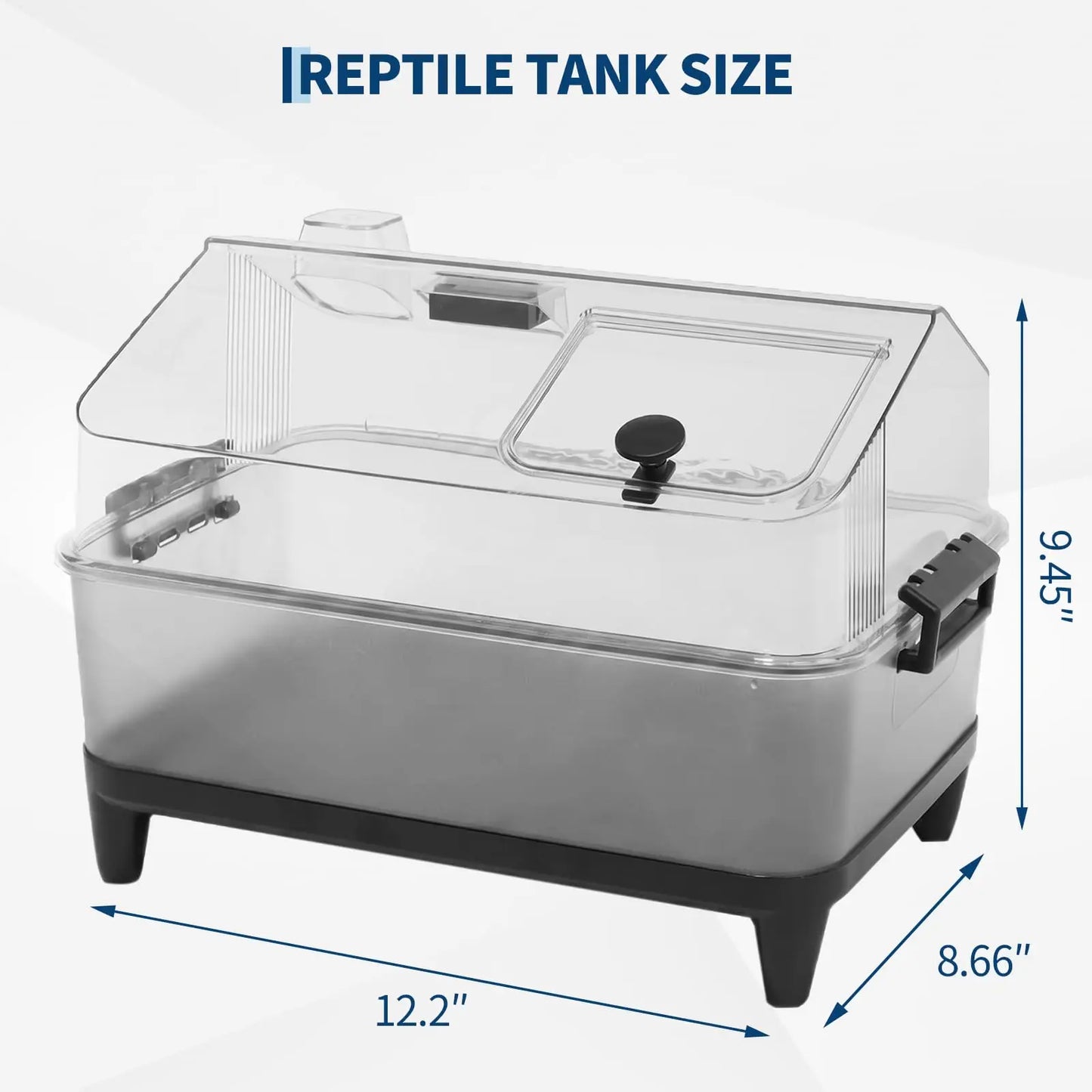 HiMISS Acrylic Reptile Terrarium Kit With Lid And Heating Pad