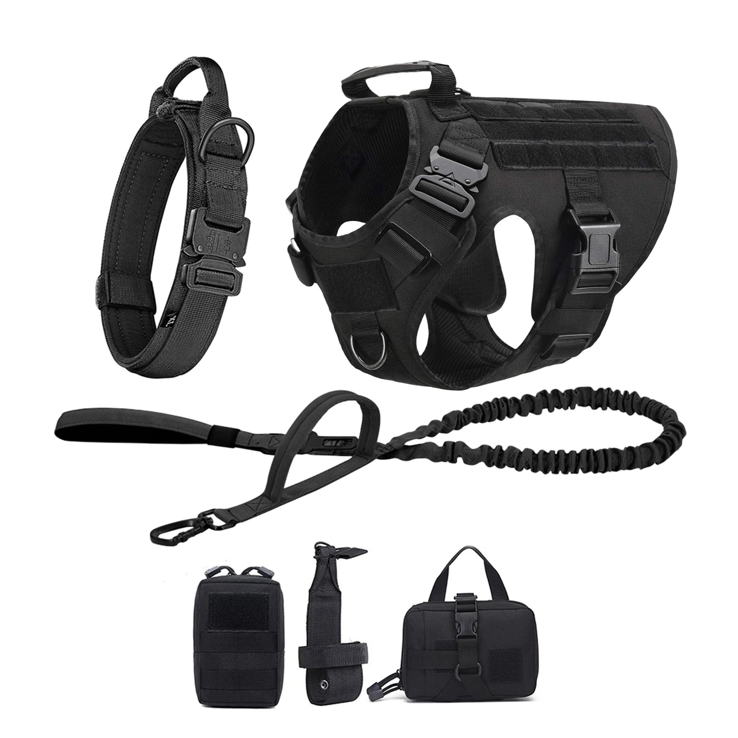 Tactical Dog Harness Vest With Molle Pouches For Large Dogs