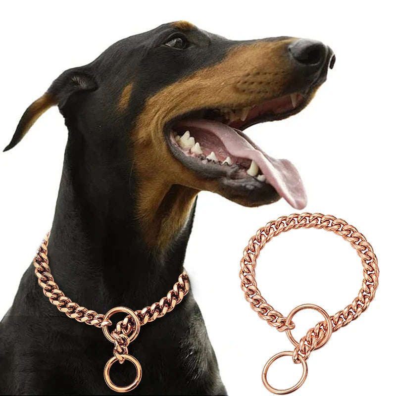 Stainless Steel Chain Collar For Dogs Cuban Link Training Collar