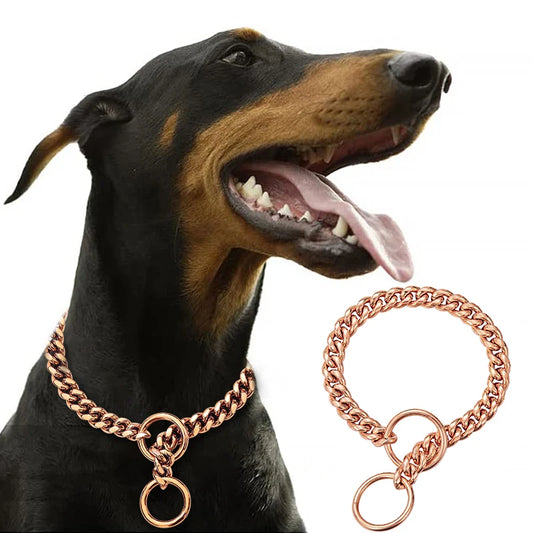 Stainless Steel Chain Collar For Dogs Cuban Link Training Collar