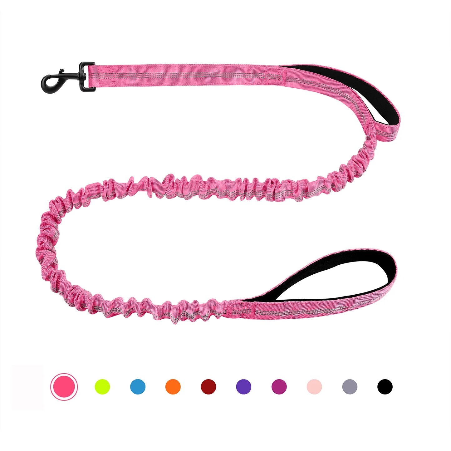 Bungee Dog Leash With Shock Absorption And Dual Padded Handles