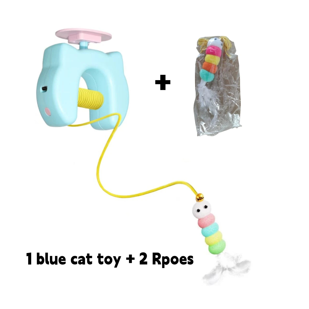 Electric Cat Toy With Ropes Auto Swing Feather Teaser