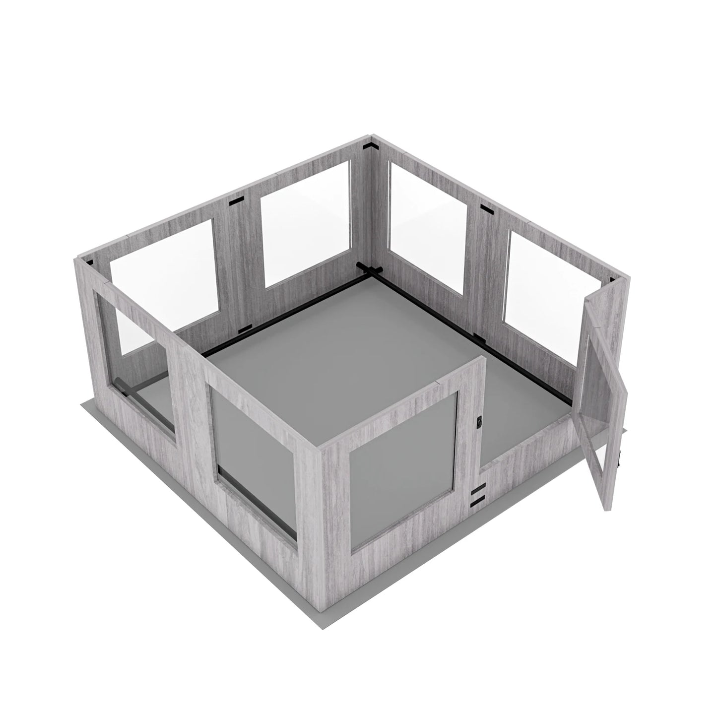 BINGOPAW Tempered Glass Dog Playpen With 8 Panels Waterproof Pad