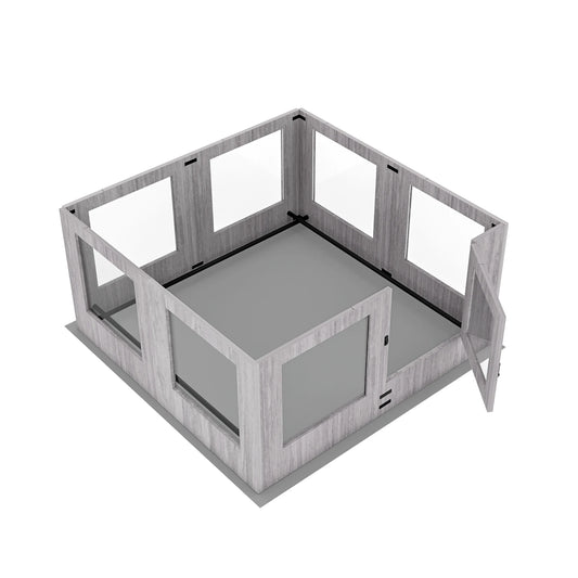 BINGOPAW Tempered Glass Dog Playpen With 8 Panels Waterproof Pad